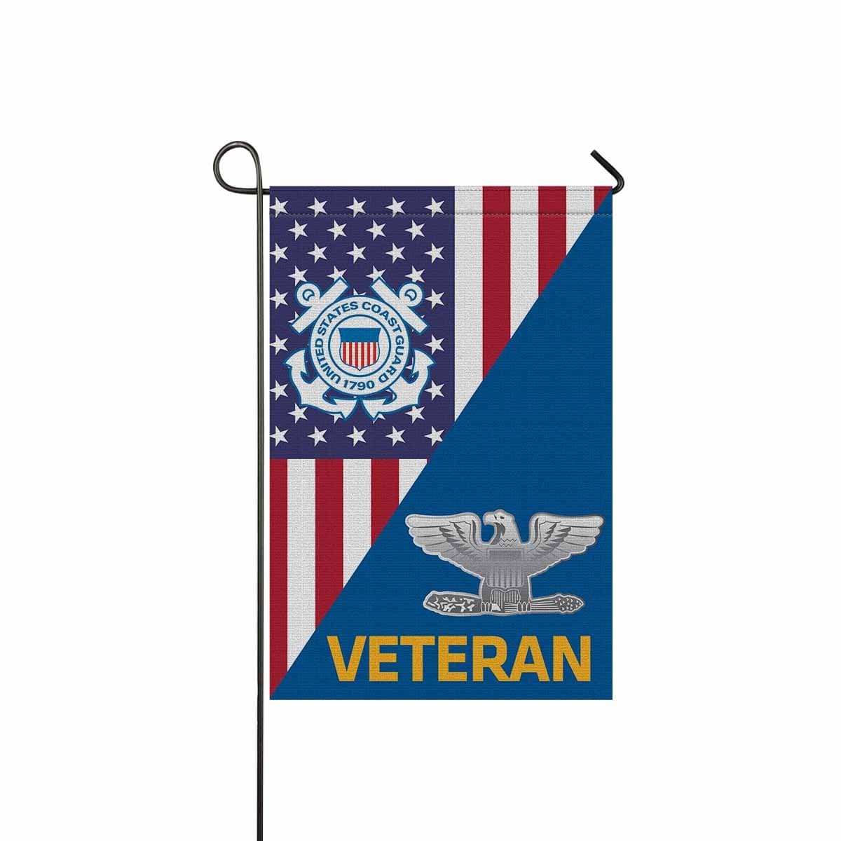 US Coast Guard O-6 Captain O6 CAPT Senior Officer Ranks Veteran Garden Flag 12'' x 18'' Twin-Side Printing-Garden Flag-Veterans Nation