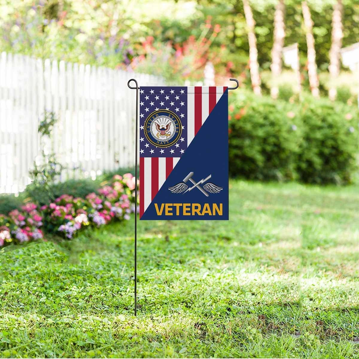 Navy Aviation Support Equipment Tech Navy AS Veteran Garden Flag/Yard Flag 12 inches x 18 inches Twin-Side Printing-GDFlag-Navy-Rate-Veterans Nation