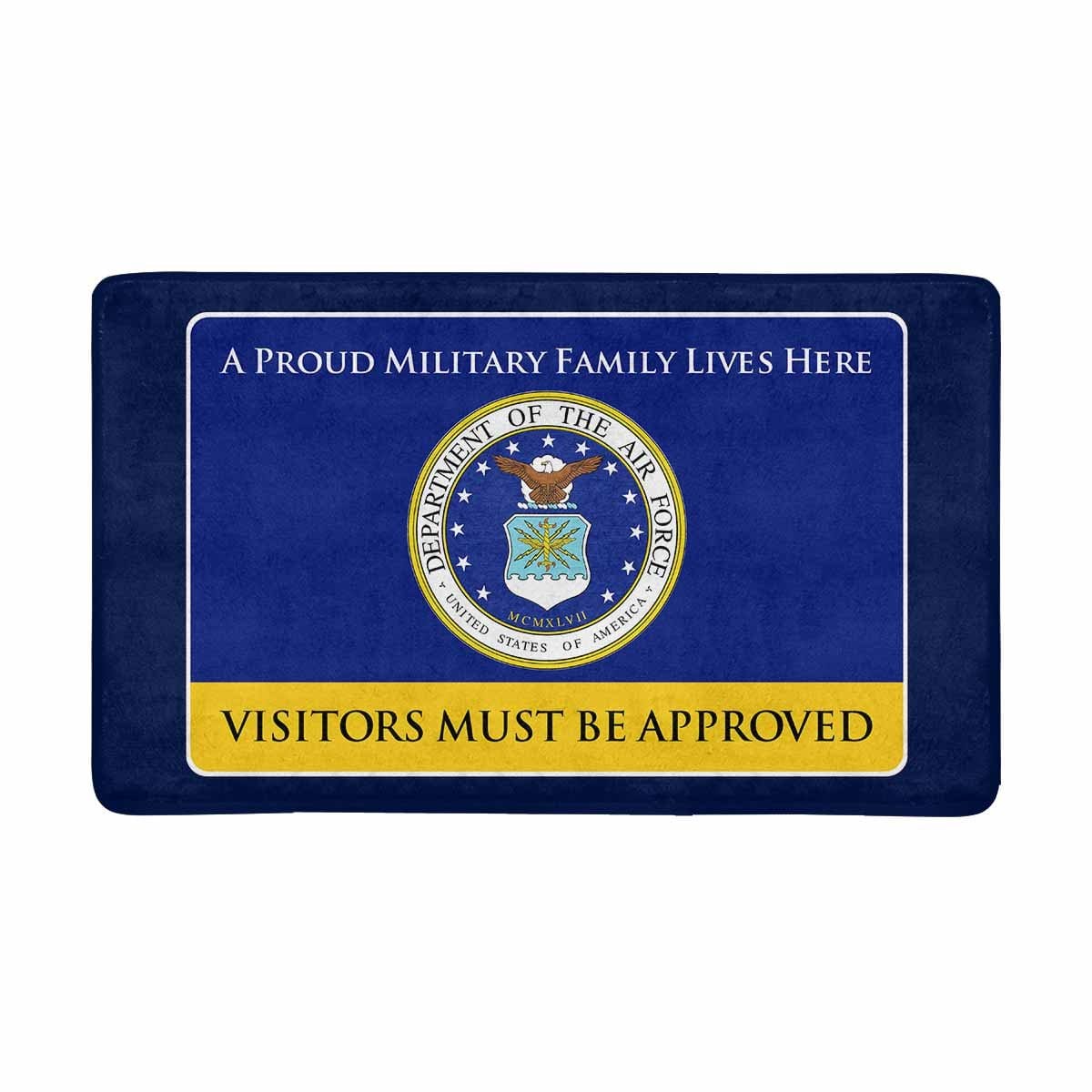 Proud Military Family Air Force Doormat - Visitors must be approved-Doormat-USAF-Logo-Veterans Nation