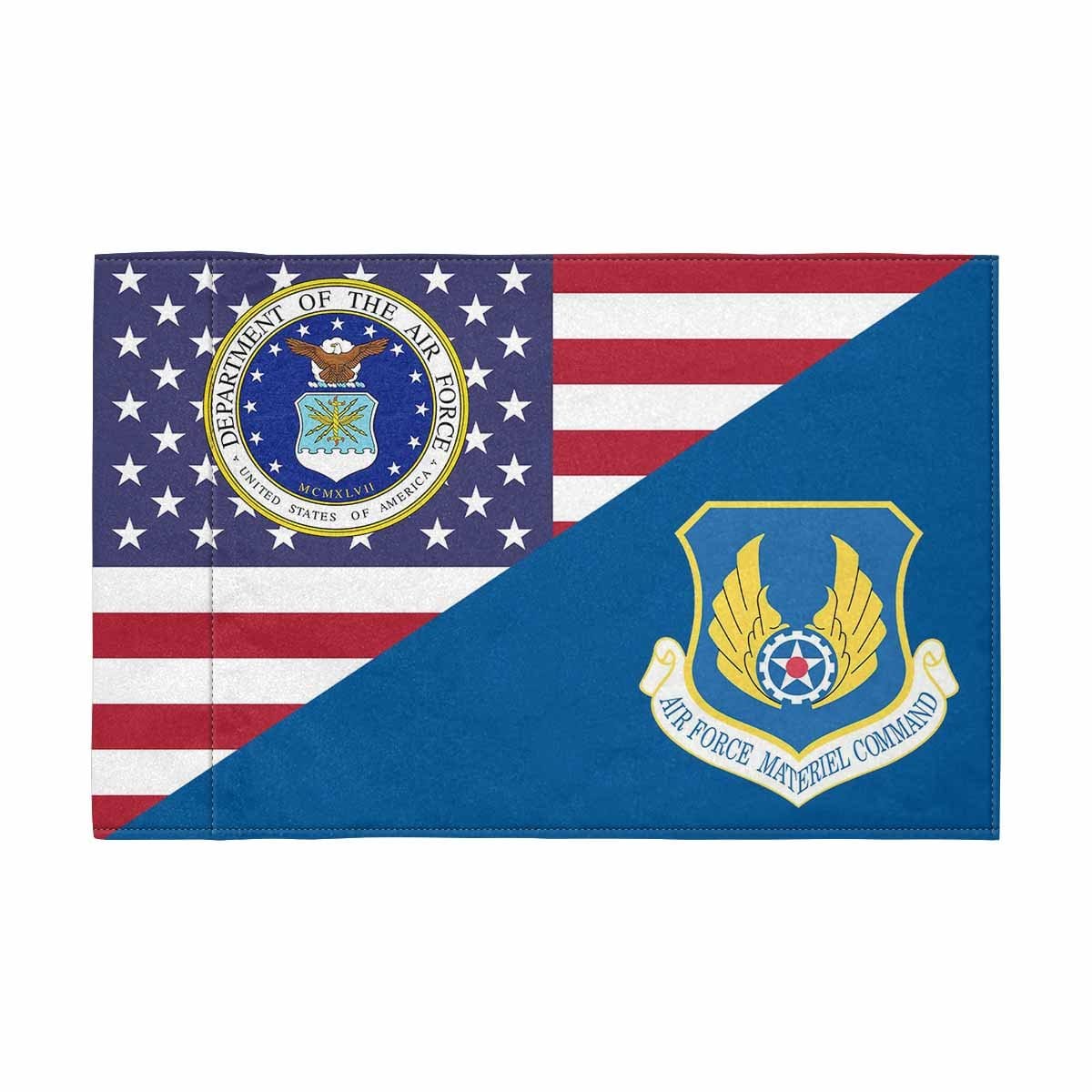 US Air Force Materiel Command Motorcycle Flag 9" x 6" Twin-Side Printing D01-MotorcycleFlag-USAF-Veterans Nation