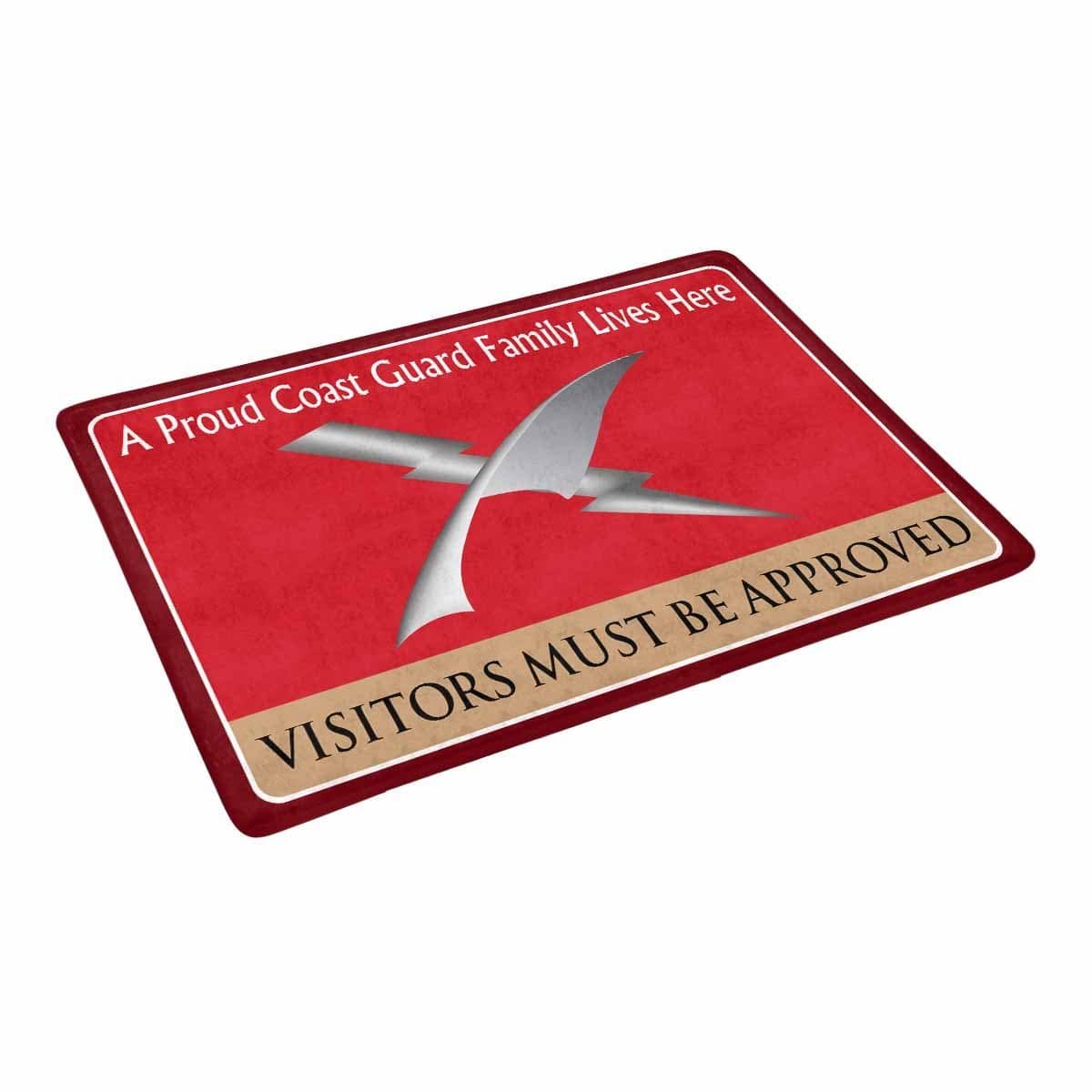 US Coast Guard Intelligence Specialist IS Logo Family Doormat - Visitors must be approved (23.6 inches x 15.7 inches)-Doormat-USCG-Rate-Veterans Nation
