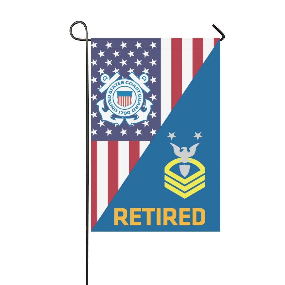 US Coast Guard E-9 Command Master Chief Petty Officer Retired Garden Flag/Yard Flag 12 inches x 18 inches Twin-Side Printing-GDFlag-USCG-Collar-Veterans Nation