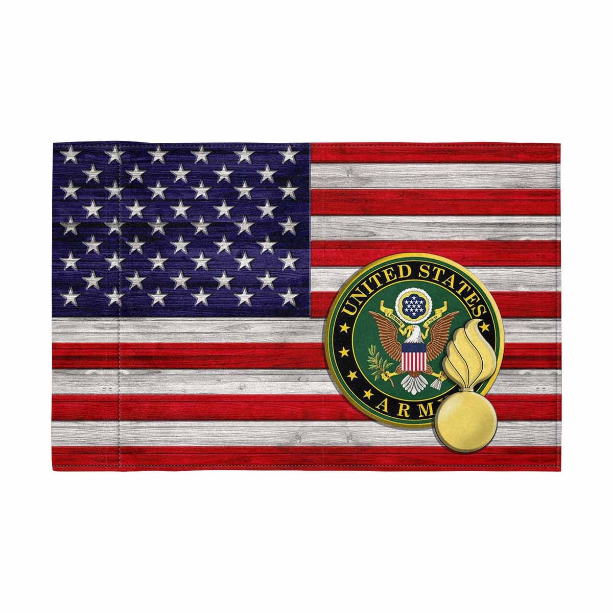 US Army Ordnance Corps Motorcycle Flag 9" x 6" Twin-Side Printing D02-MotorcycleFlag-Army-Veterans Nation