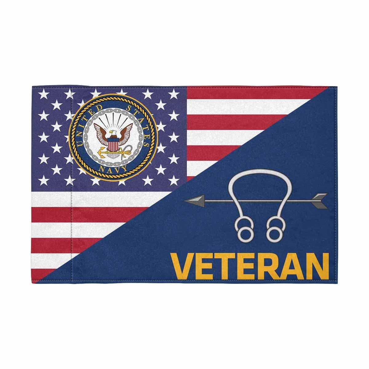 US Navy Sonar Technician Navy ST Veteran Motorcycle Flag 9" x 6" Twin-Side Printing D01-MotorcycleFlag-Navy-Veterans Nation