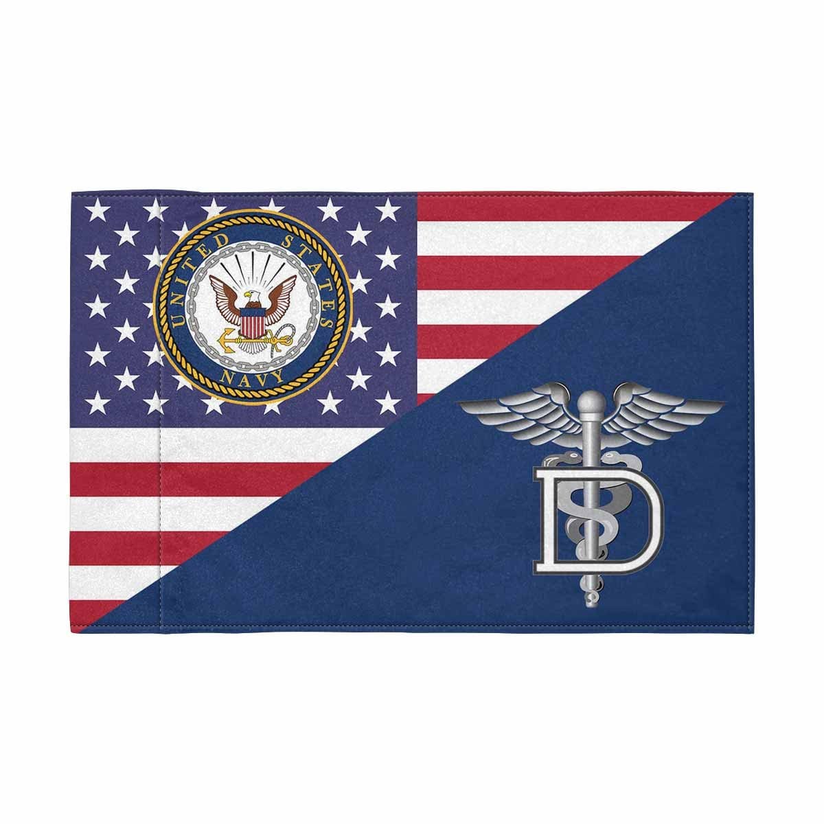 US Navy Dental Technician Navy DT Motorcycle Flag 9" x 6" Twin-Side Printing D01-MotorcycleFlag-Navy-Veterans Nation