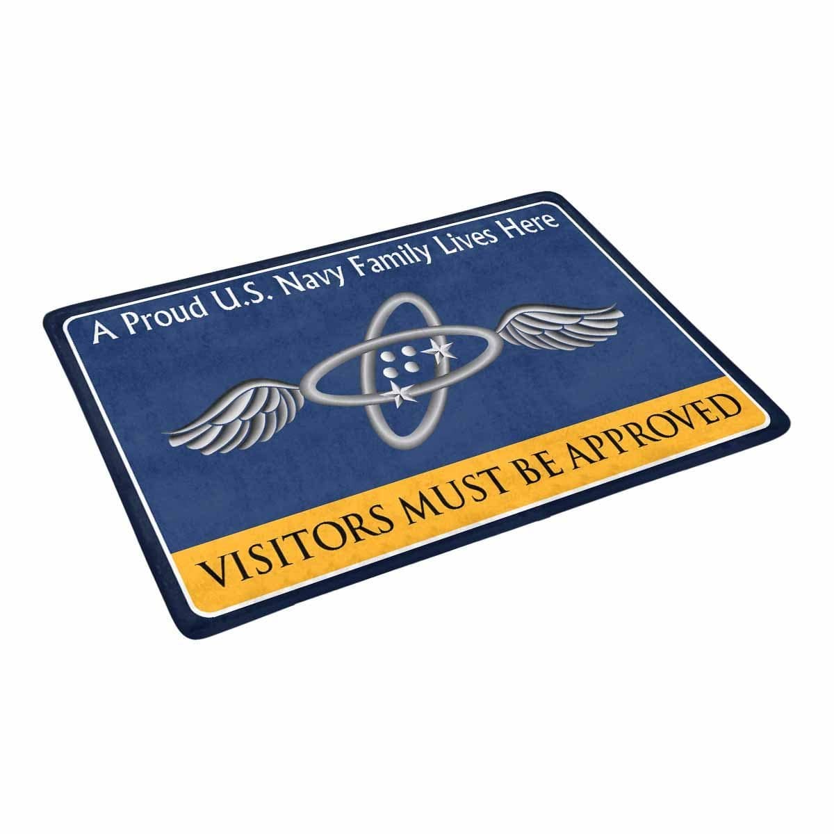 Navy Aviation Electronics Technician Navy AT Family Doormat - Visitors must be approved (23,6 inches x 15,7 inches)-Doormat-Navy-Rate-Veterans Nation