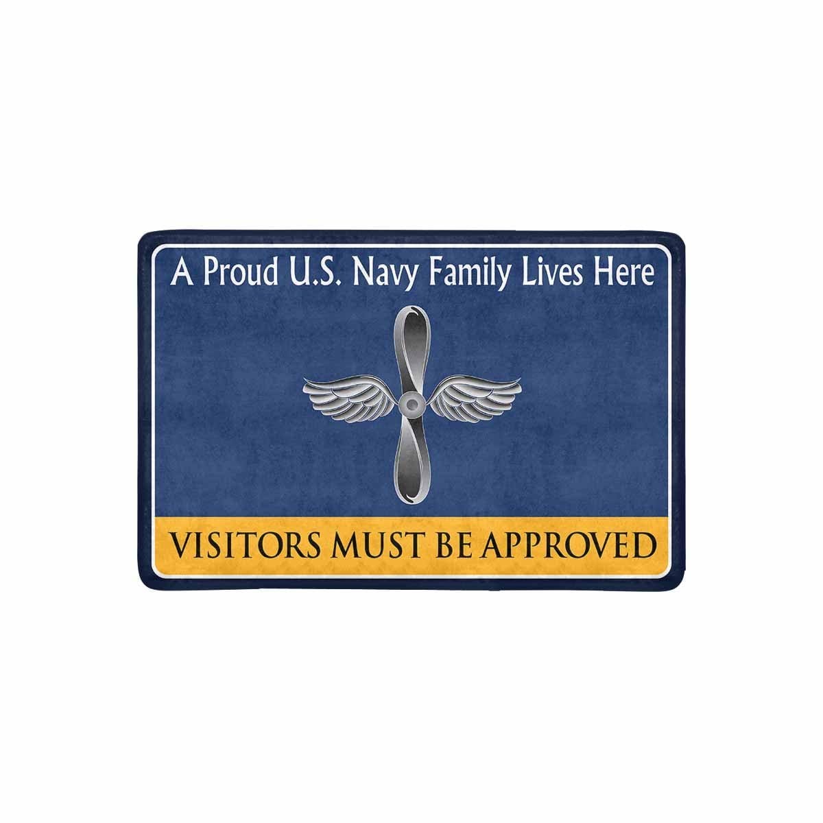 U.S Navy Aviation machinist's mate Navy AD Family Doormat - Visitors must be approved (23,6 inches x 15,7 inches)-Doormat-Navy-Rate-Veterans Nation