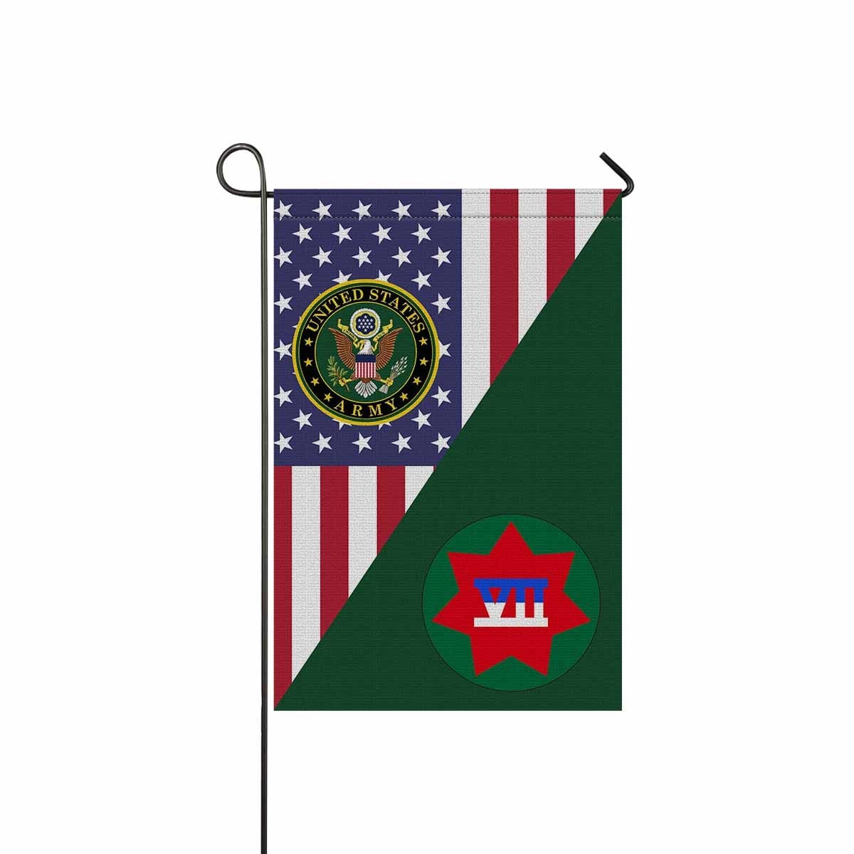 US ARMY VII CORPS Garden Flag/Yard Flag 12 inches x 18 inches Twin-Side Printing-GDFlag-Army-CSIB-Veterans Nation