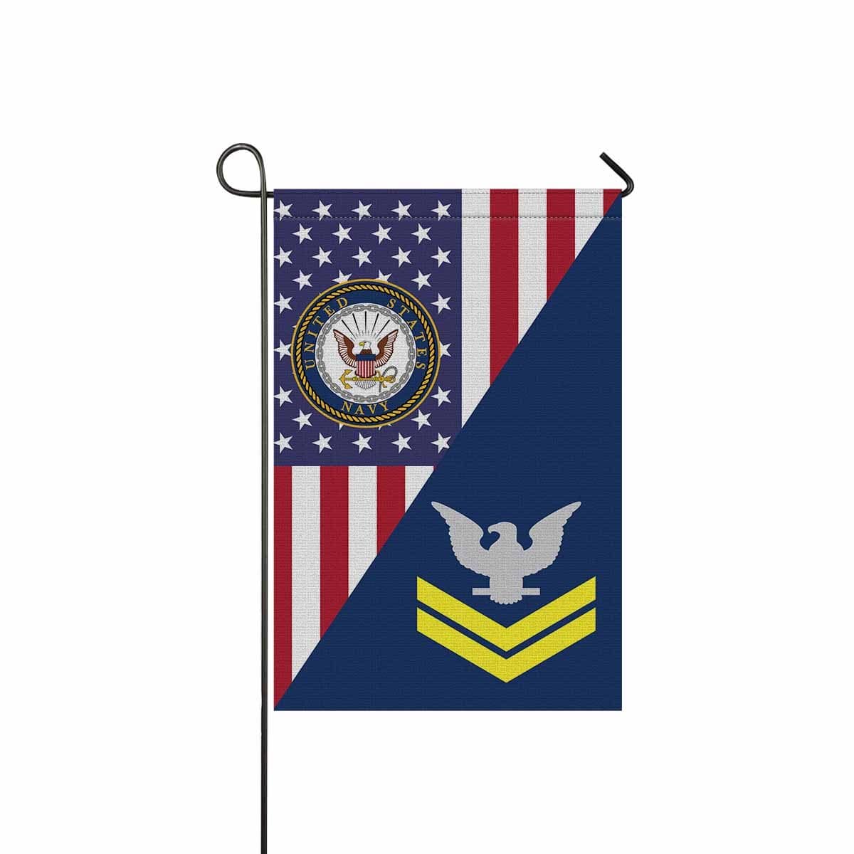 US Navy E-5 Petty Officer Second Class E5 PO2 Gold Stripe Collar Device Garden Flag/Yard Flag 12 inches x 18 inches Twin-Side Printing-GDFlag-Navy-Collar-Veterans Nation