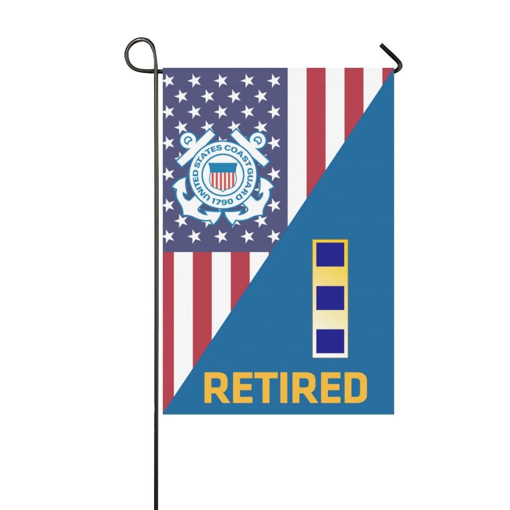 US Coast Guard W-2 Chief Warrant Officer 2 W2 CWO-2 Retired Garden Flag/Yard Flag 12 inches x 18 inches-GDFlag-USCG-Officer-Veterans Nation