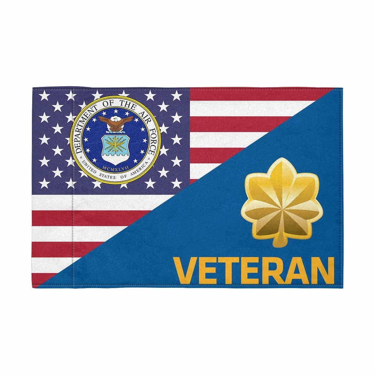 US Air Force O-4 Veteran Motorcycle Flag 9" x 6" Twin-Side Printing D01-MotorcycleFlag-USAF-Veterans Nation