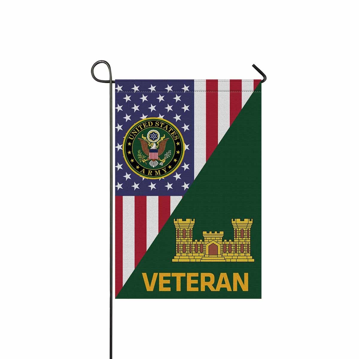U.S. Army Corps of Engineers Veteran Garden Flag/Yard Flag 12 Inch x 18 Inch Twin-Side Printing-GDFlag-Army-Branch-Veterans Nation