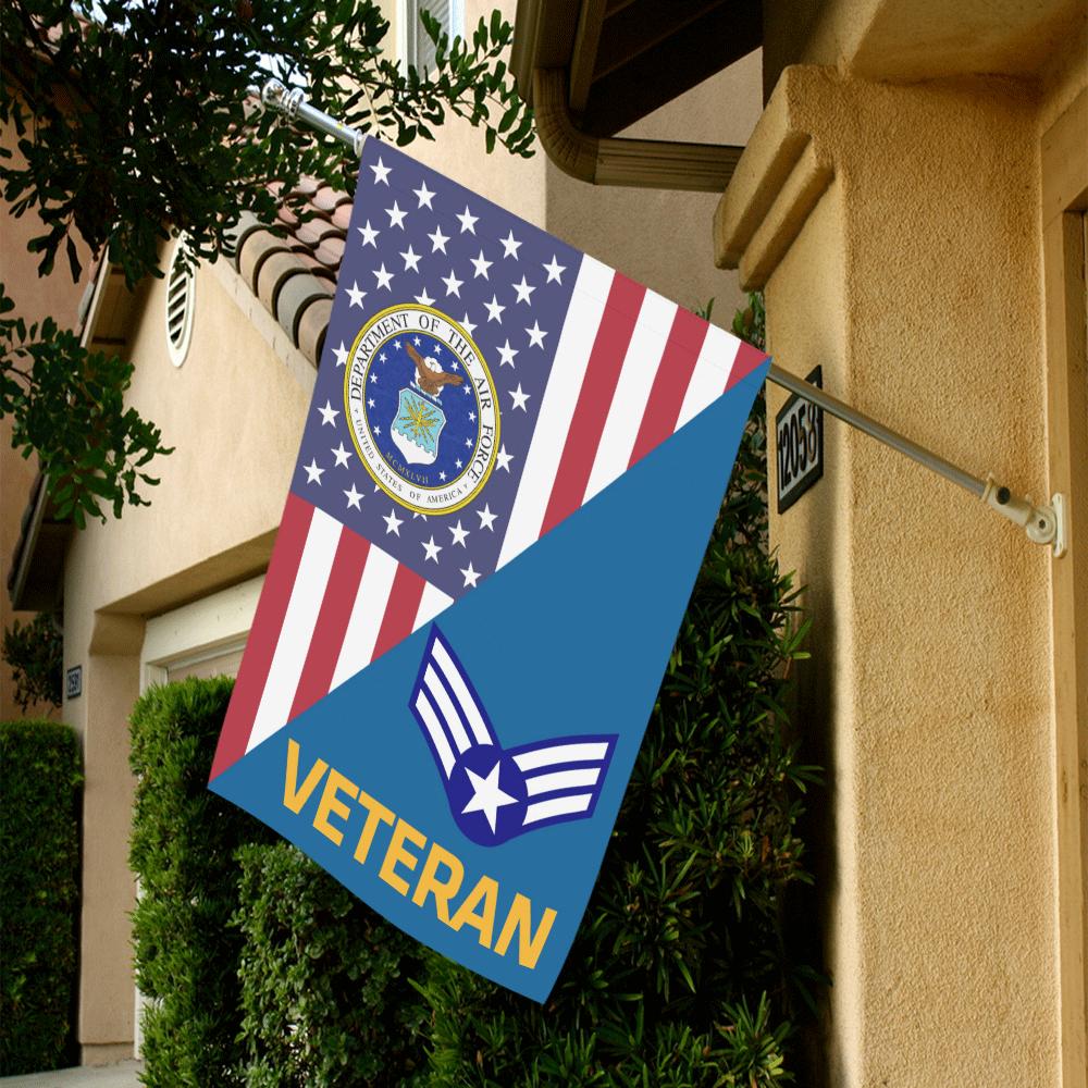 US Air Force E-4 Buck Sergeant Veteran House Flag 28 inches x 40 inches Twin-Side Printing-HouseFlag-USAF-Ranks-Veterans Nation