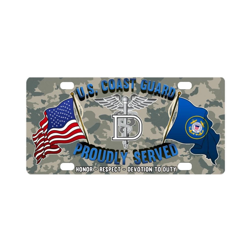 US Coast Guard Dental Technician DT Logo- Classic License Plate-LicensePlate-USCG-Rate-Veterans Nation