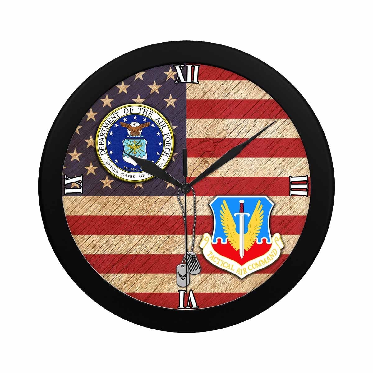 US Air Force Tactical Air Command Wall Clock-WallClocks-USAF-Shield-Veterans Nation