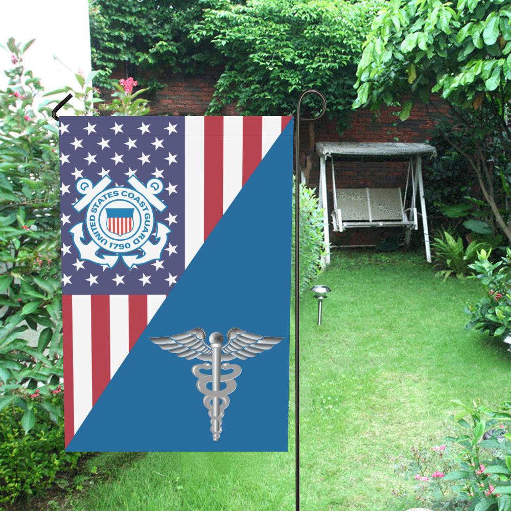 US Coast Guard Health Services Technician HS Garden Flag/Yard Flag 12 inches x 18 inches-GDFlag-USCG-Rate-Veterans Nation