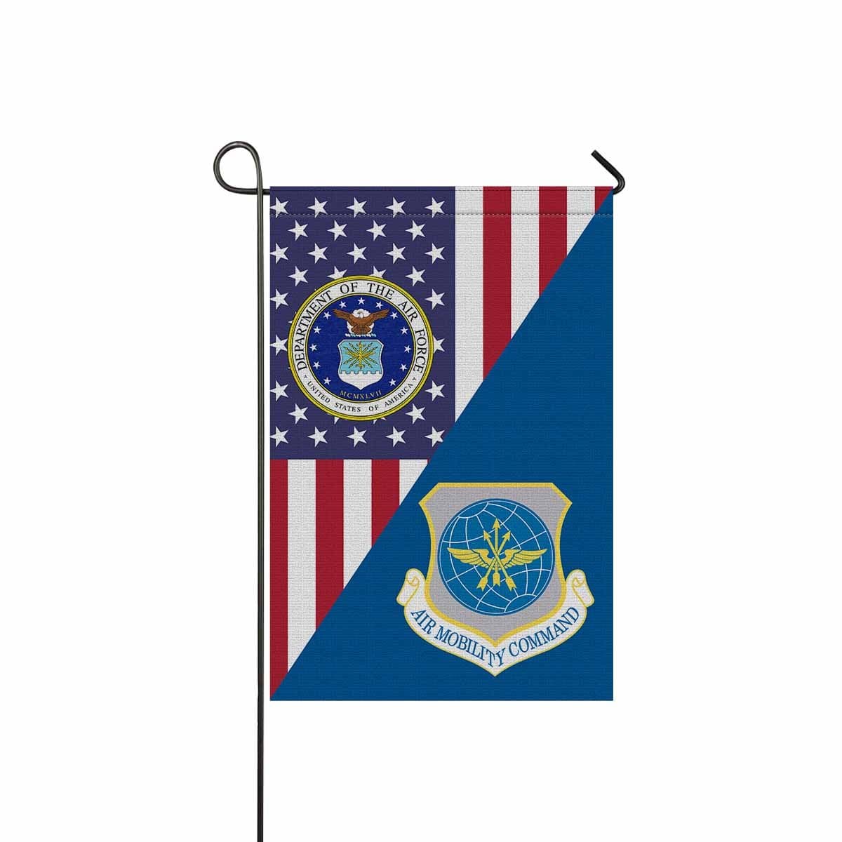 US Air Force Air Mobility Command Garden Flag/Yard Flag 12 inches x 18 inches Twin-Side Printing-GDFlag-USAF-Shield-Veterans Nation