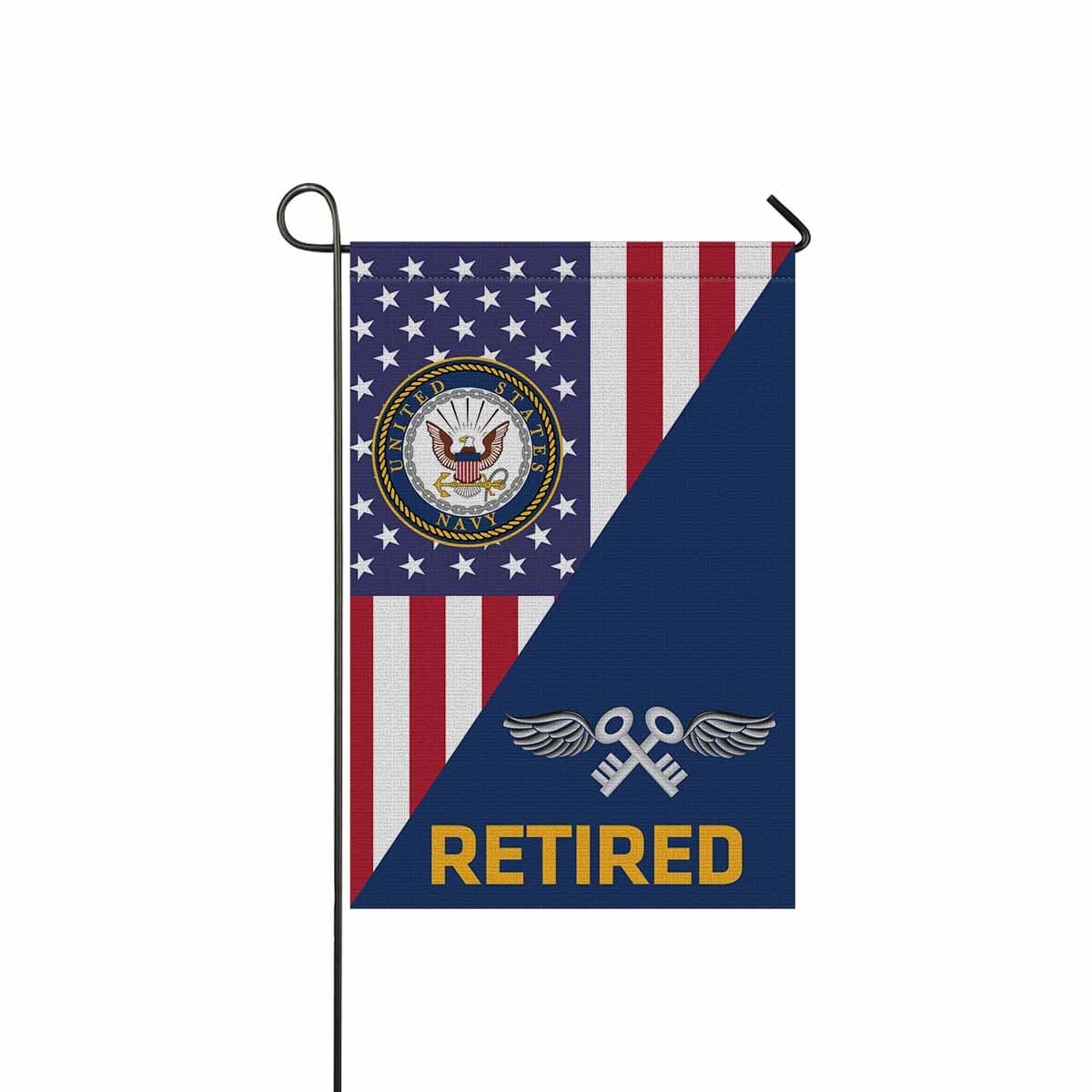 US Navy Aviation Storekeeper Navy AK Retired Garden Flag/Yard Flag 12 inches x 18 inches Twin-Side Printing-GDFlag-Navy-Rate-Veterans Nation