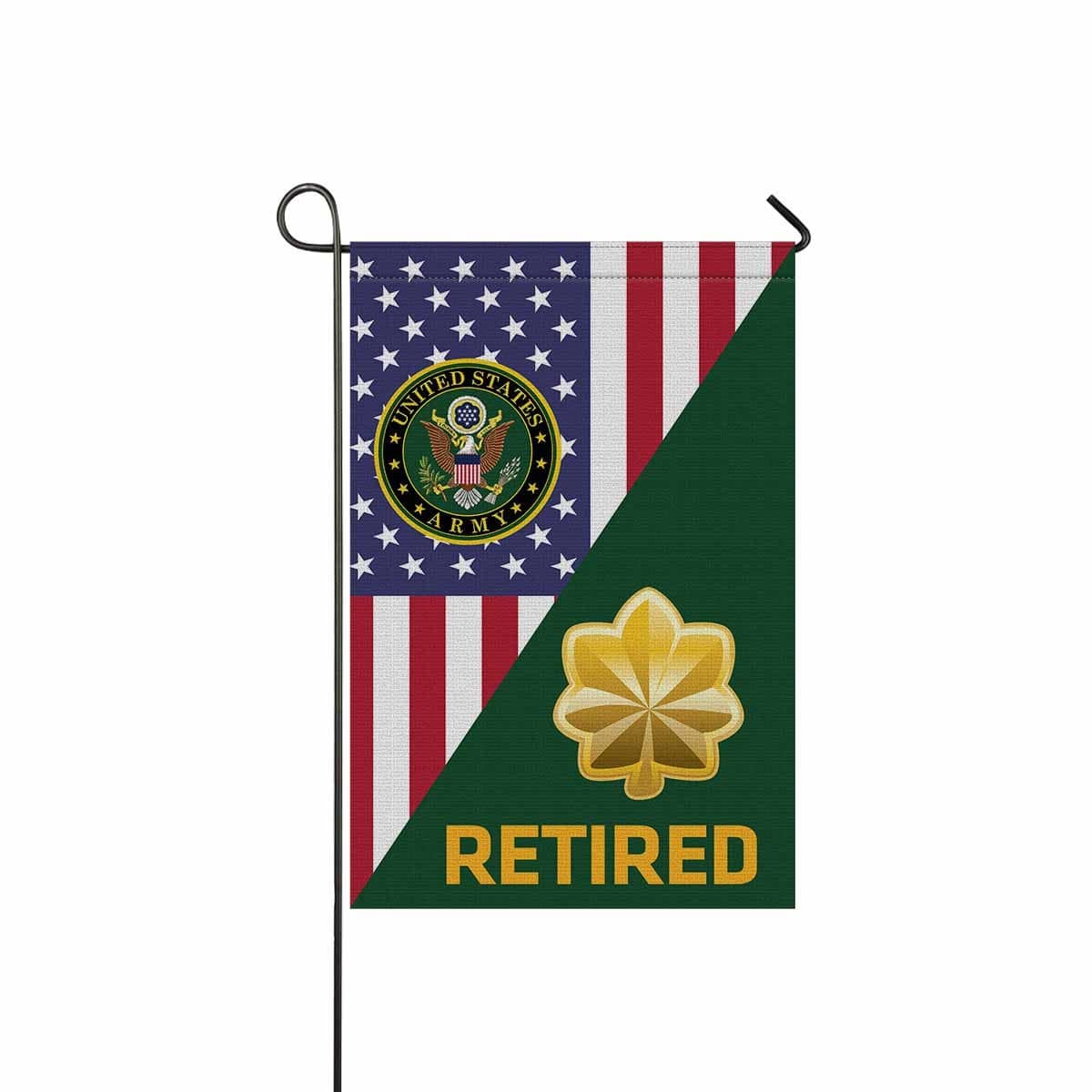 US Army O-4 Major O4 MAJ Field Officer Retired Garden Flag/Yard Flag 12 inches x 18 inches Twin-Side Printing-GDFlag-Army-Ranks-Veterans Nation