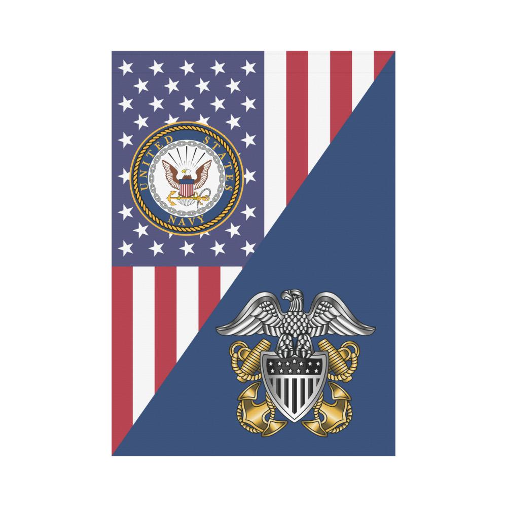 US Navy Officer Cap Device House Flag 28 inches x 40 inches-HouseFlag-Navy-Collar-Veterans Nation