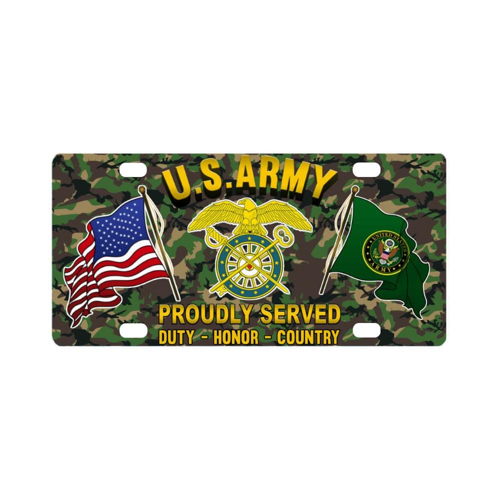 US Army Quartermaster Corps Proudly Plate Frame Classic License Plate-LicensePlate-Army-Branch-Veterans Nation