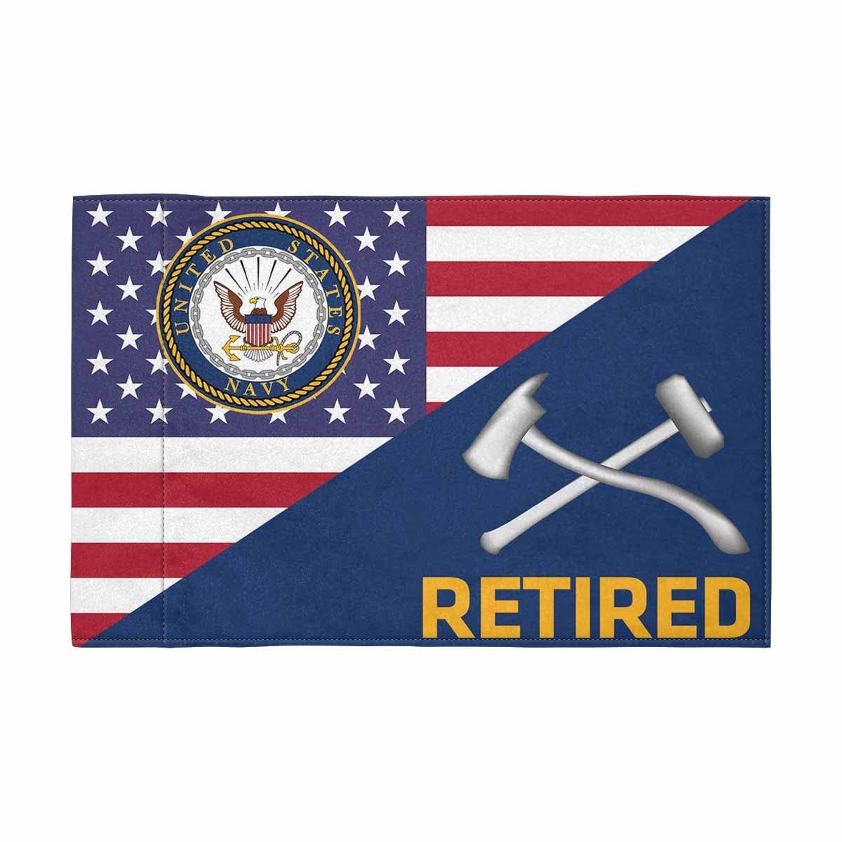 US Navy Damage Controlman Navy DC Retired Motorcycle Flag 9" x 6" Twin-Side Printing D01-MotorcycleFlag-Navy-Veterans Nation