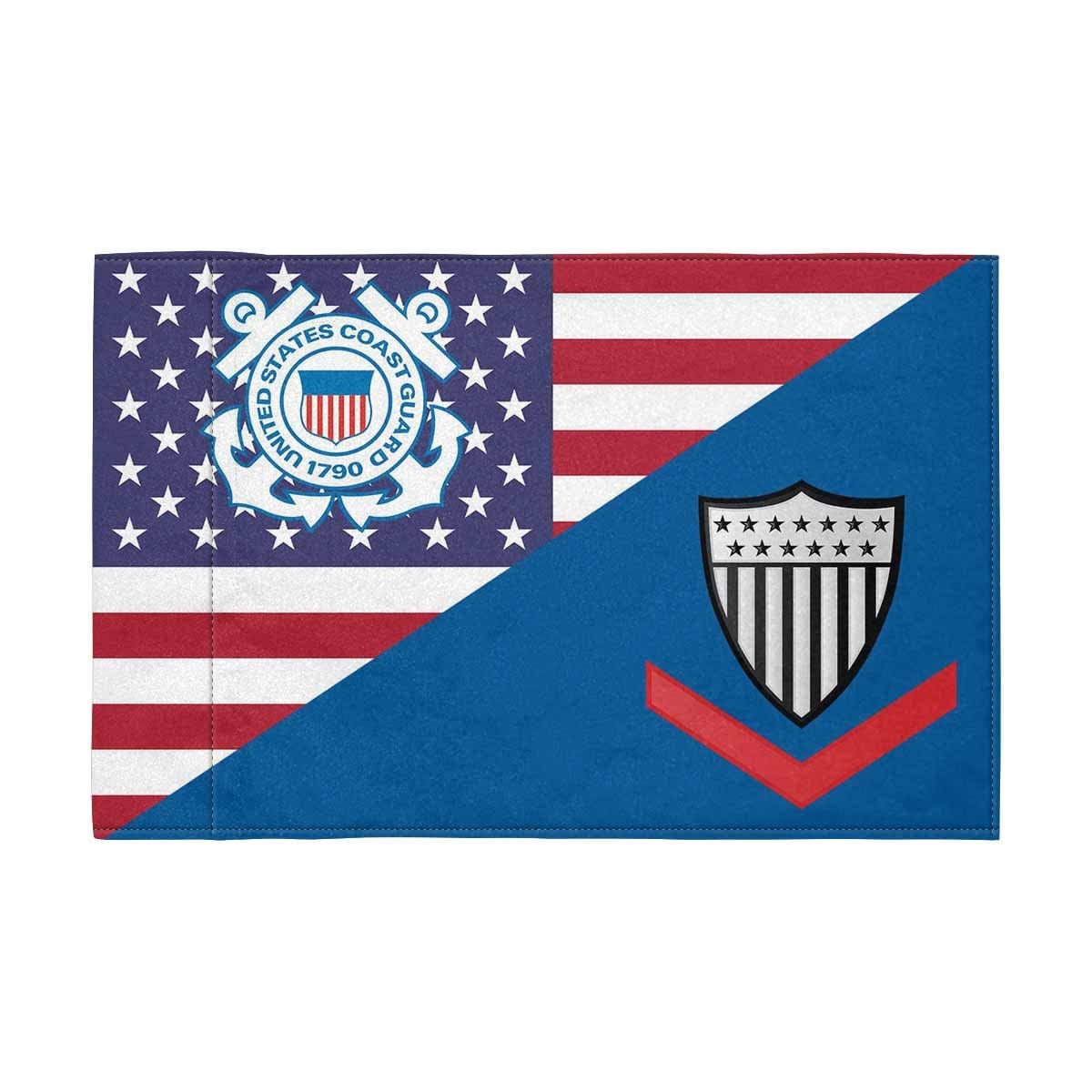 US Coast Guard E-4 Collar Device Motorcycle Flag 9" x 6" Twin-Side Printing D01-MotorcycleFlag-USCG-Veterans Nation