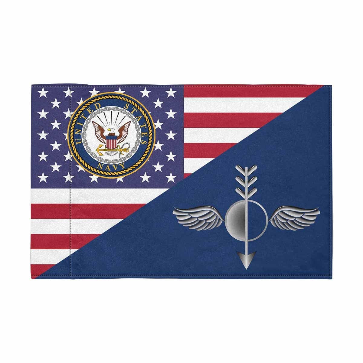 US Navy Aerographers Mate Navy AG Motorcycle Flag 9" x 6" Twin-Side Printing D01-MotorcycleFlag-Navy-Veterans Nation
