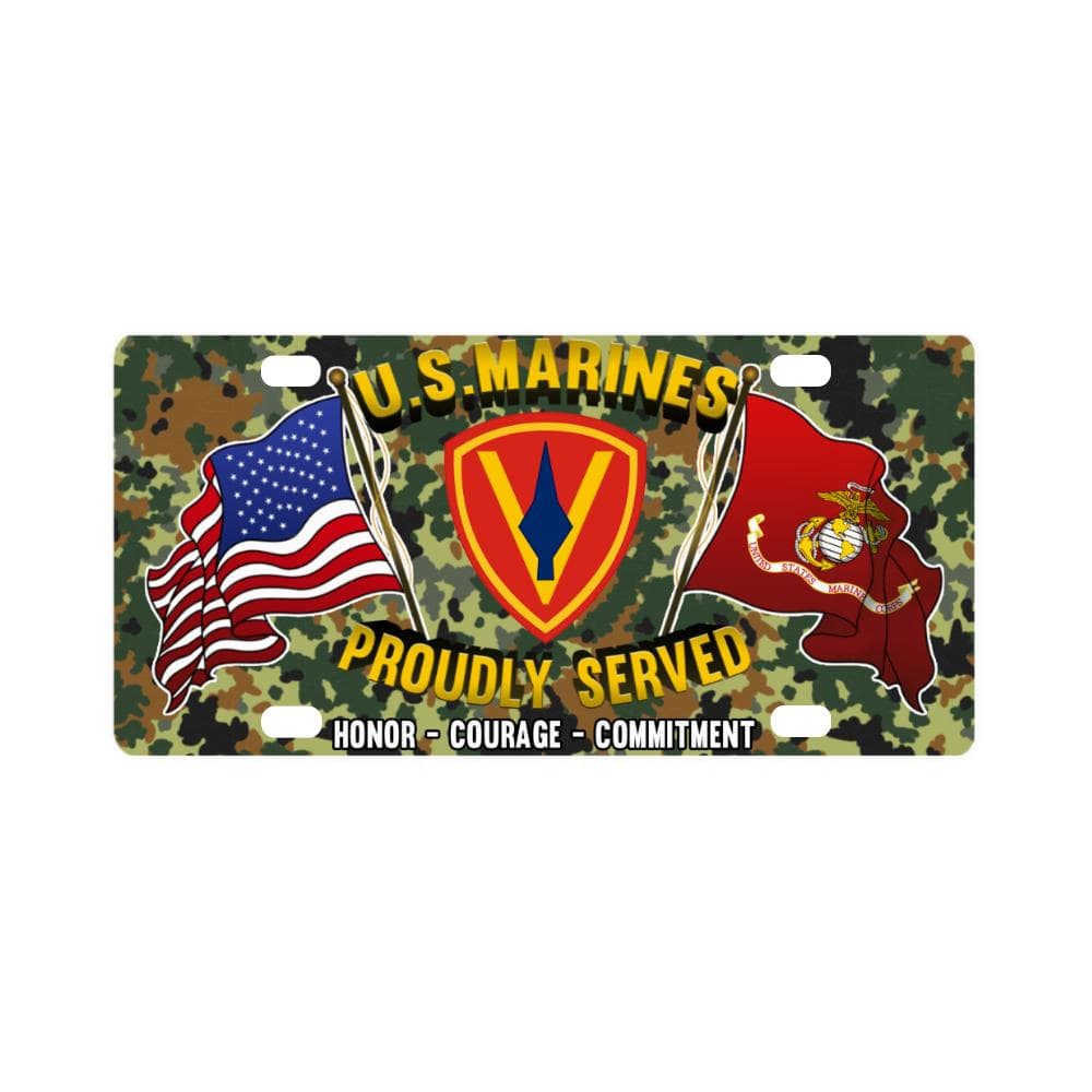 US Marine Corps 5th Division Classic License Plate Classic License Plate-LicensePlate-USMC-Division-Veterans Nation