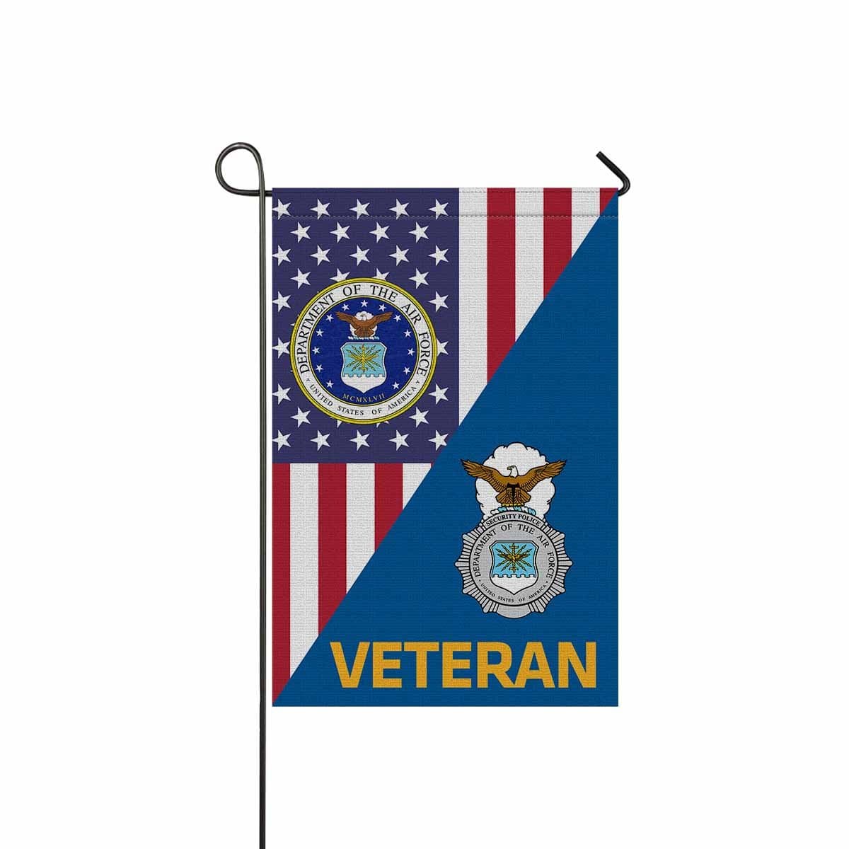 US Air Force Security Police Veteran Garden Flag/Yard Flag 12 inches x 18 inches Twin-Side Printing-GDFlag-USAF-Shield-Veterans Nation