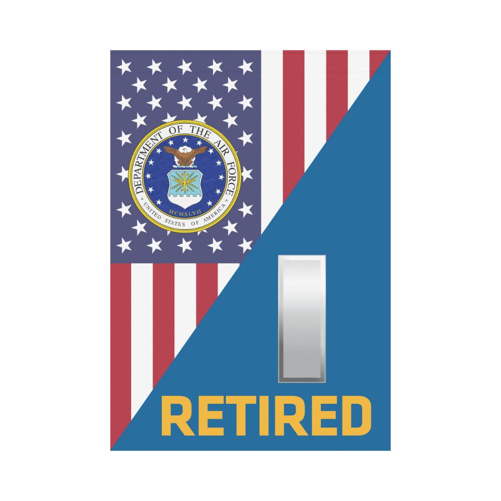 US Air Force O-2 First Lieutenant 1st L O2 Retired House Flag 28 inches x 40 inches Twin-Side Printing-HouseFlag-USAF-Ranks-Veterans Nation