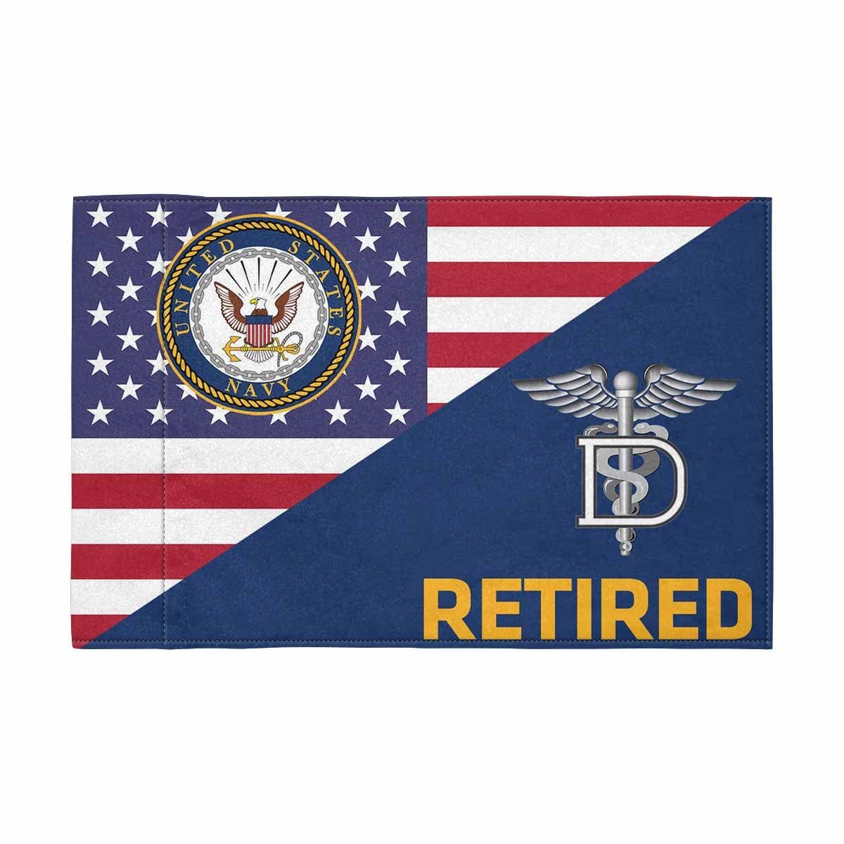 US Navy Dental Technician Navy DT Retired Motorcycle Flag 9" x 6" Twin-Side Printing D01-MotorcycleFlag-Navy-Veterans Nation