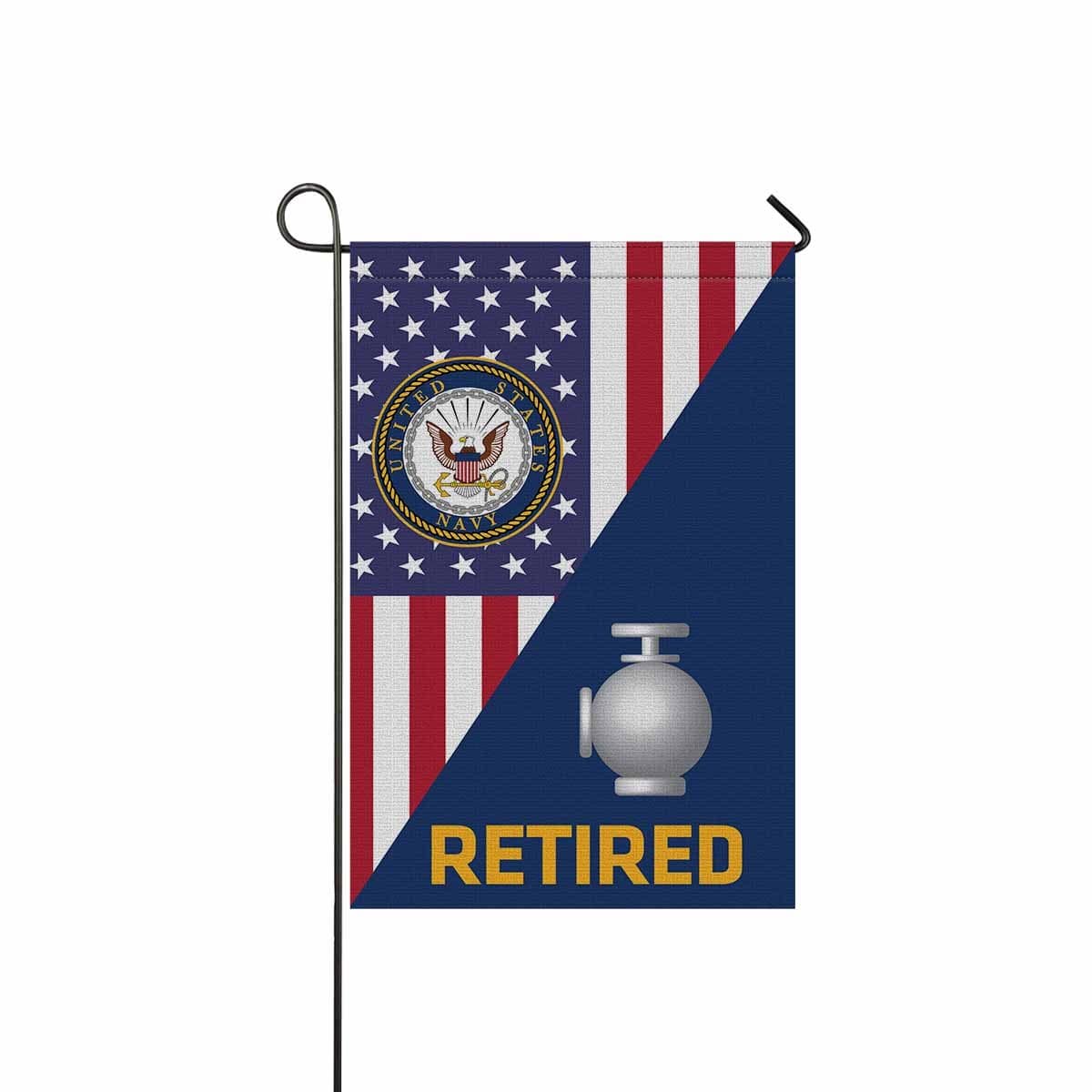 US Navy Utilitiesman Navy UT Retired Garden Flag/Yard Flag 12 inches x 18 inches Twin-Side Printing-GDFlag-Navy-Rate-Veterans Nation