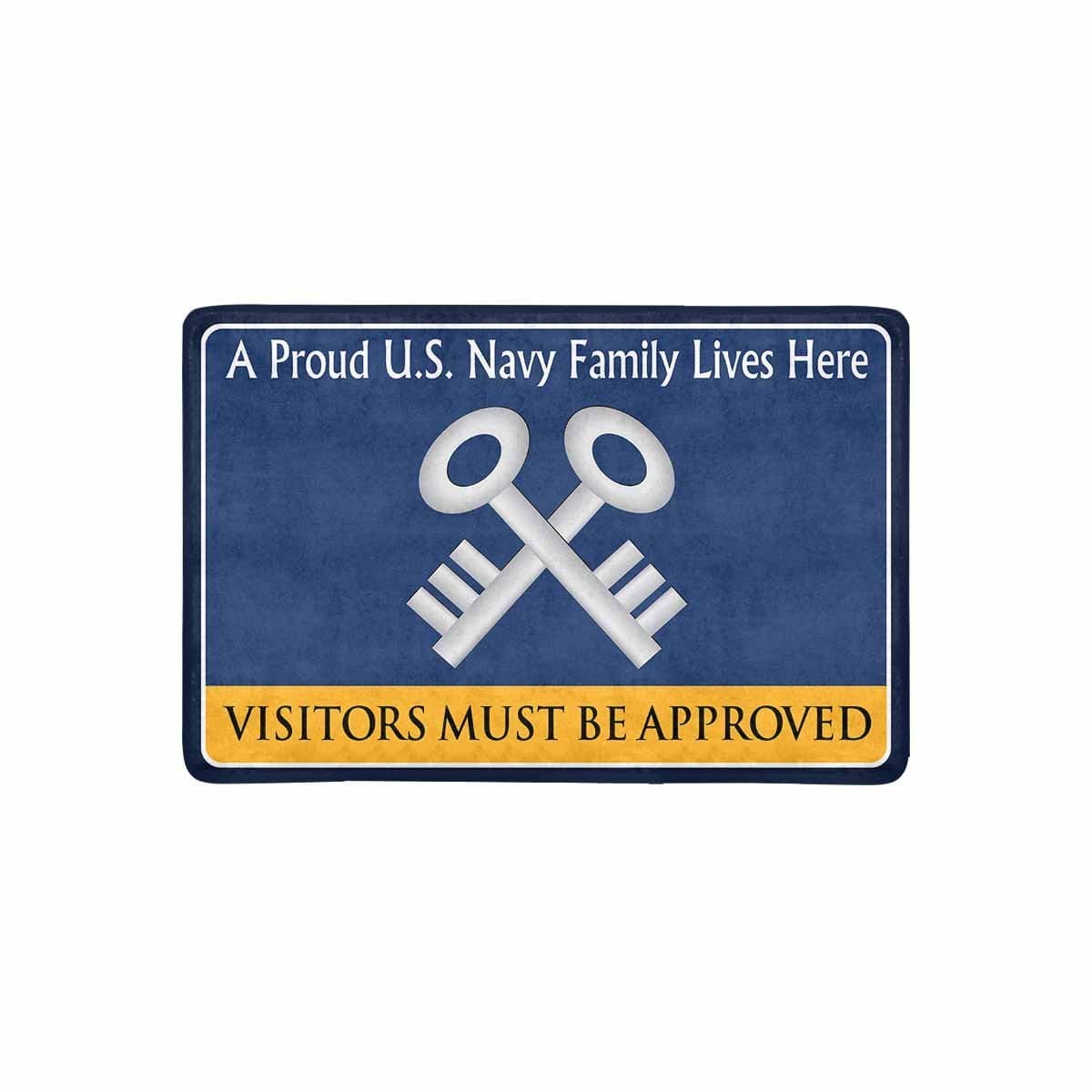 U.S Navy Storekeeper Navy SK Family Doormat - Visitors must be approved (23,6 inches x 15,7 inches)-Doormat-Navy-Rate-Veterans Nation