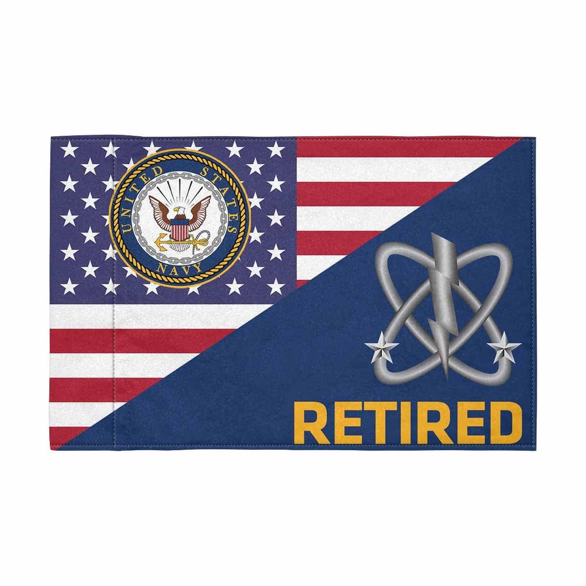 US Navy Electronics Warfare Technician Navy EW Retired Motorcycle Flag 9" x 6" Twin-Side Printing D01-MotorcycleFlag-Navy-Veterans Nation