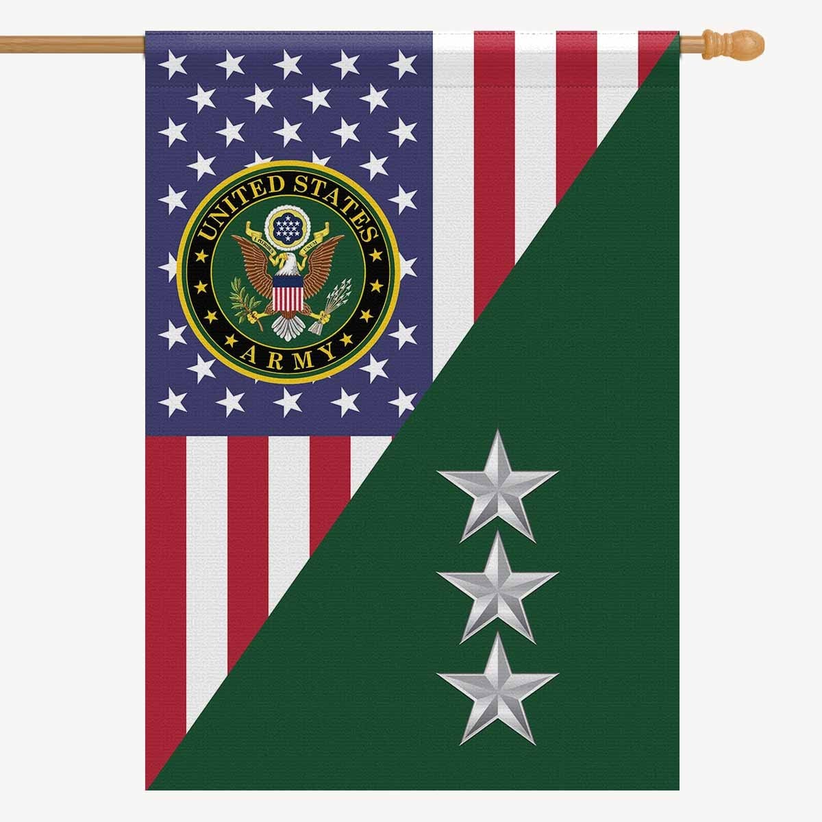 US Army O-9 Lieutenant General O9 LTG House Flag 28 Inch x 40 Inch 2-Side Printing-HouseFlag-Army-Ranks-Veterans Nation