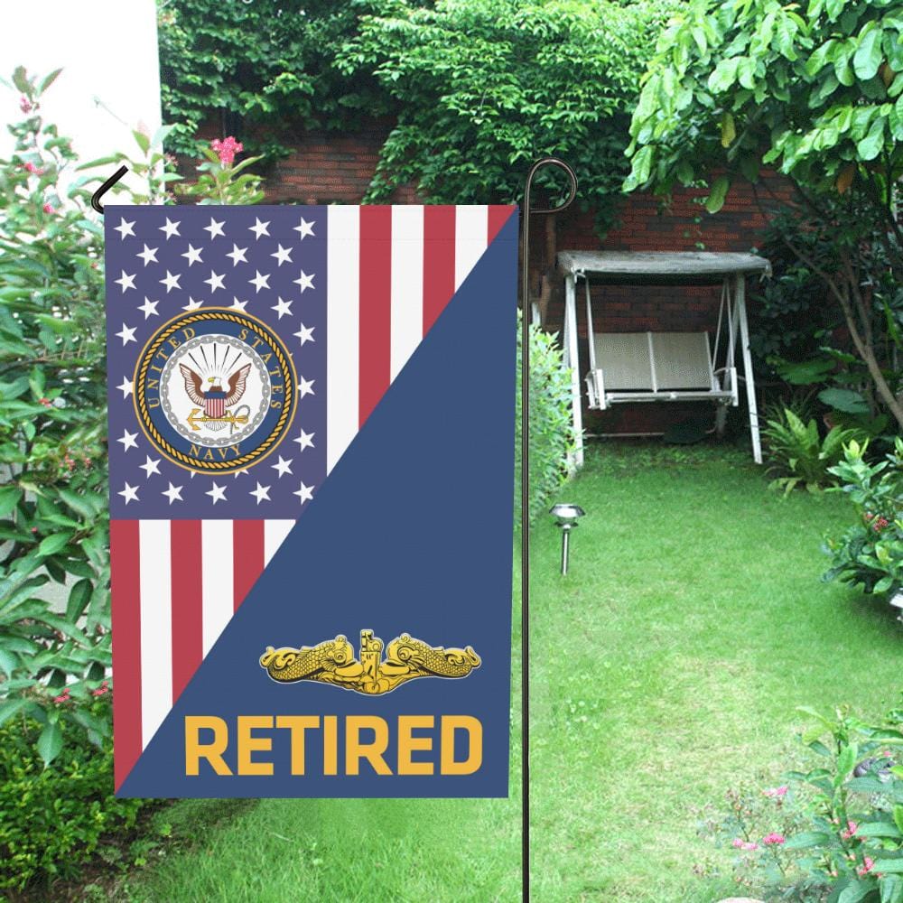 US Navy Submarine Officer Retired House Flag 28 inches x 40 inches Twin-Side Printing-HouseFlag-Navy-Badge-Veterans Nation