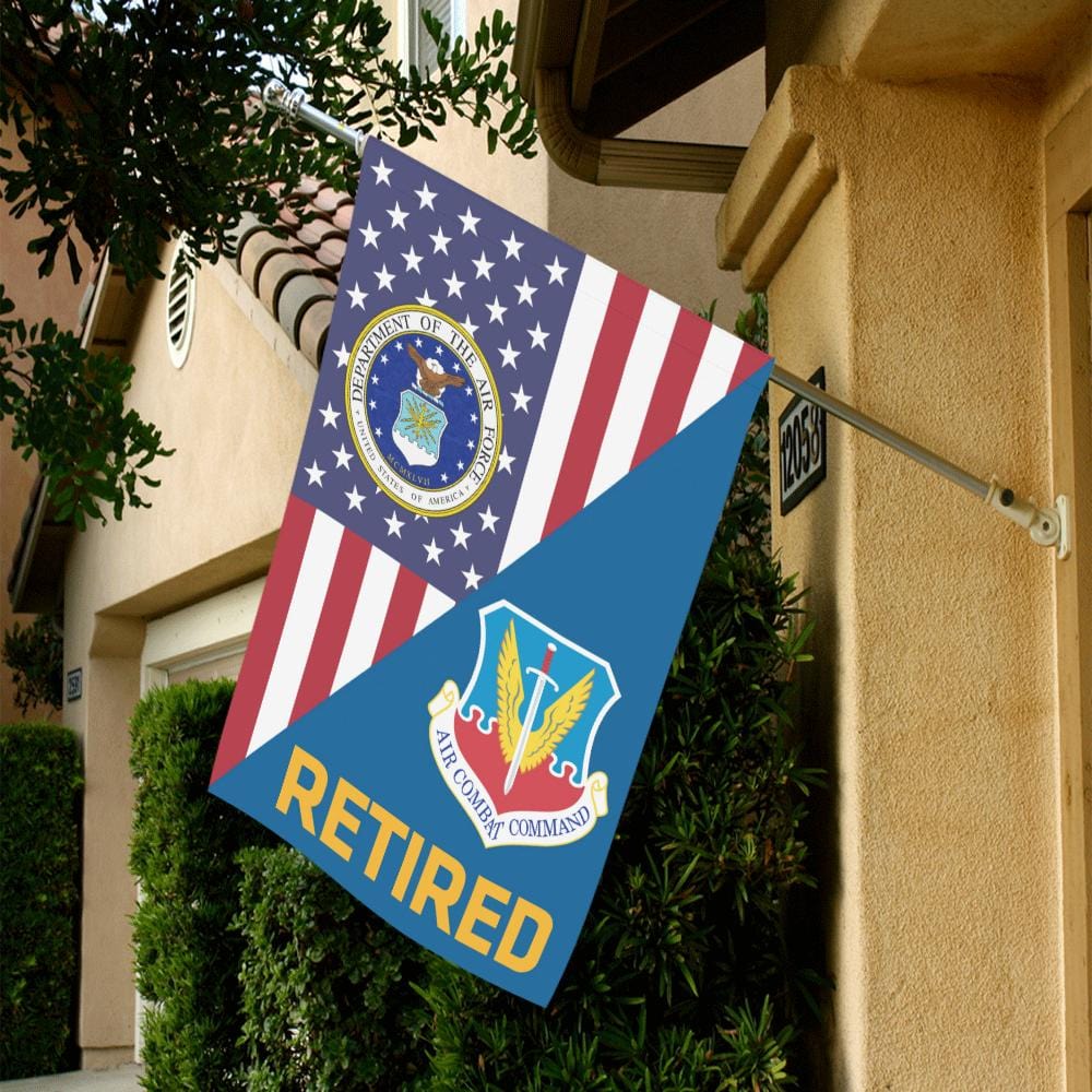 US Air Force Air Combat Command Retired House Flag 28 inches x 40 inches Twin-Side Printing-HouseFlag-USAF-Shield-Veterans Nation
