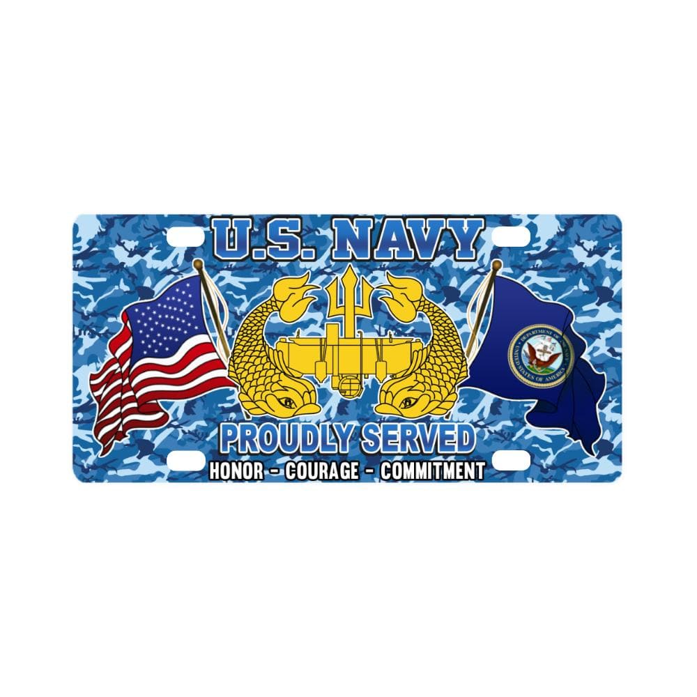 US Navy Deep Submergence Officer Badge Classic Lic Classic License Plate-LicensePlate-Navy-Badge-Veterans Nation