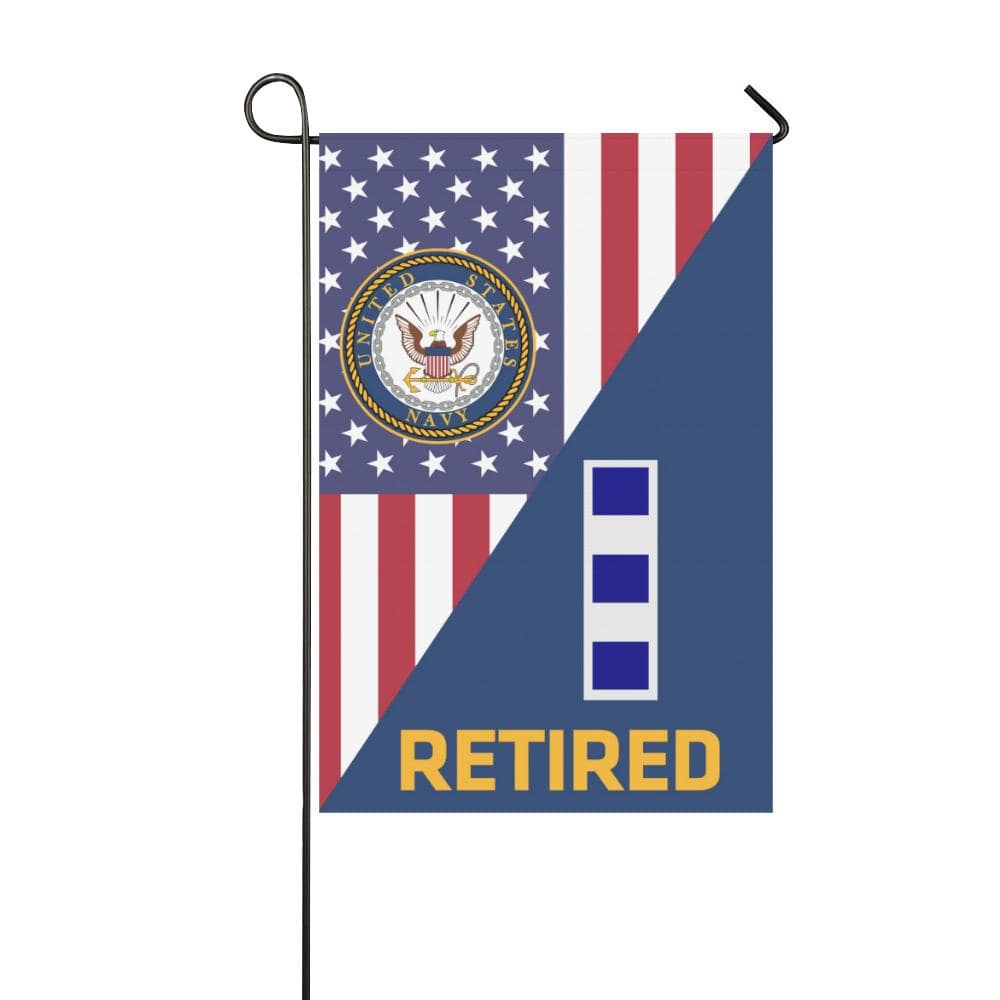 US Navy W-4 Chief Warrant Officer 4 W4 CW4 Retired Garden Flag/Yard Flag 12 inches x 18 inches Twin-Side Printing-GDFlag-Navy-Officer-Veterans Nation