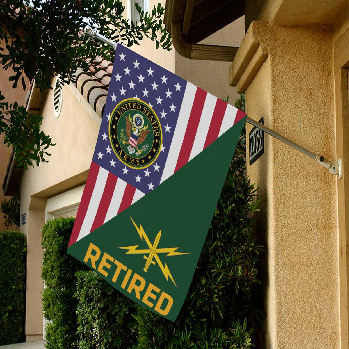 US Army Cyber Corps Retired House Flag 28 Inch x 40 Inch Twin-Side Printing-HouseFlag-Army-Branch-Veterans Nation