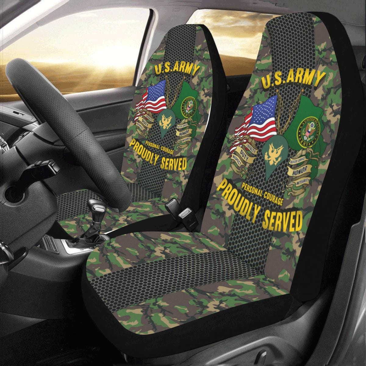 US Army E-4 SPC E4 SP4 Specialist 4 Specialist 3rd Class - Car Seat Covers Car Seat Covers (Set of 2)-SeatCovers-Army-Ranks-Veterans Nation