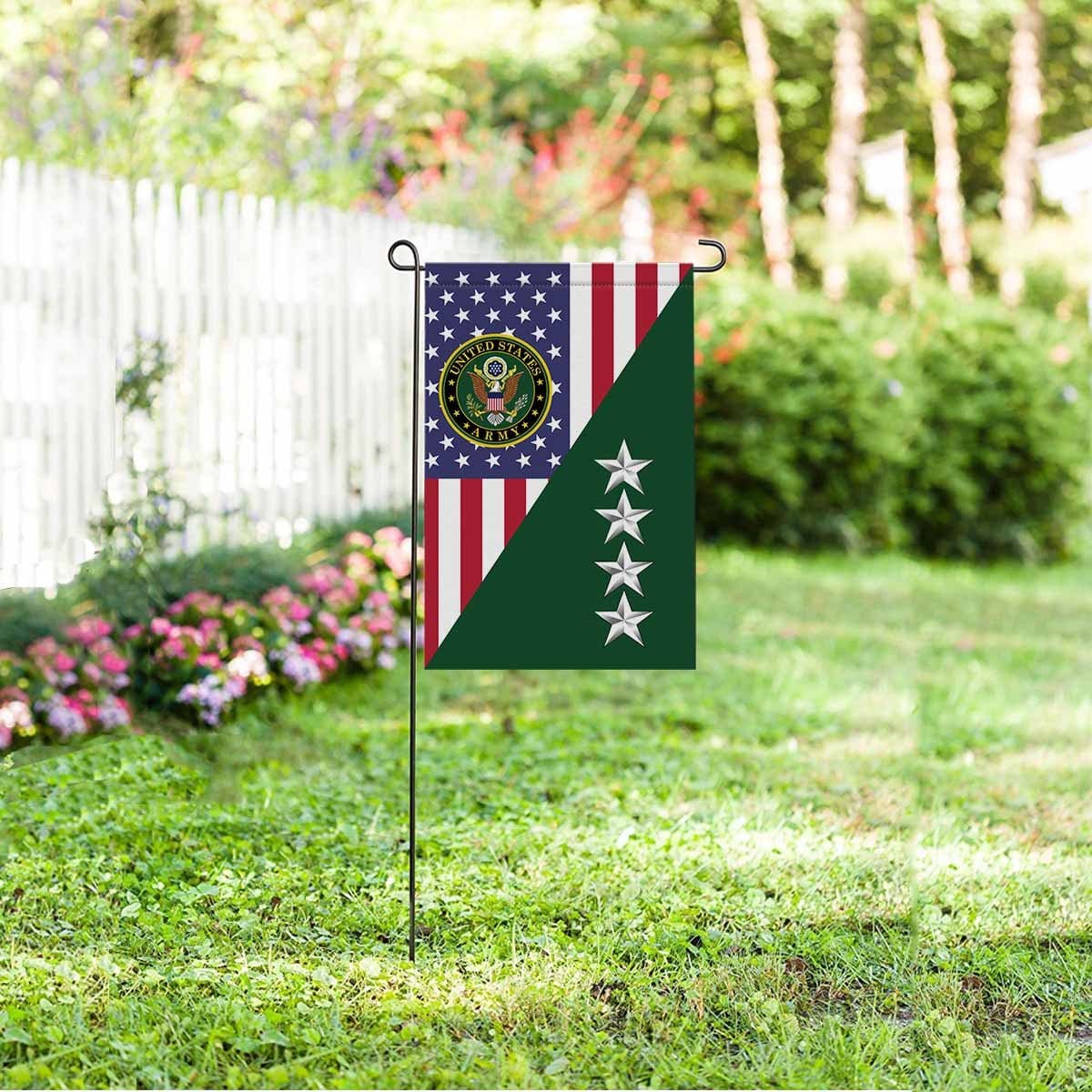 US Army O-10 General O10 GEN General Officer Garden Flag/Yard Flag 12 Inch x 18 Inch Twin-Side Printing-GDFlag-Army-Ranks-Veterans Nation