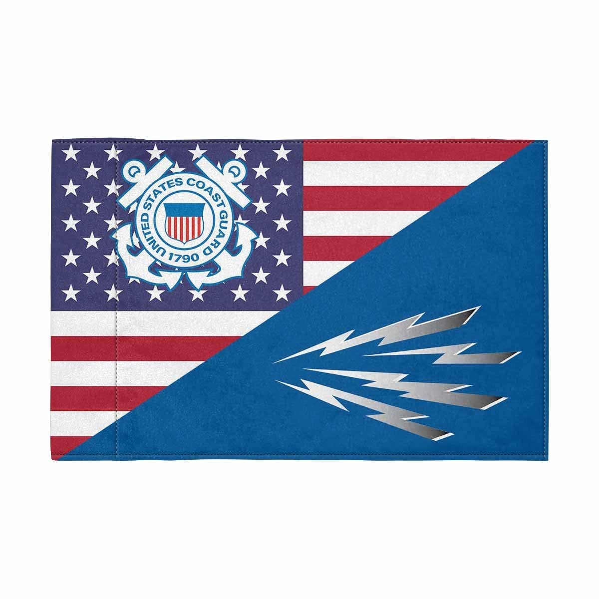 USCG TC Motorcycle Flag 9" x 6" Twin-Side Printing D01-MotorcycleFlag-USCG-Veterans Nation