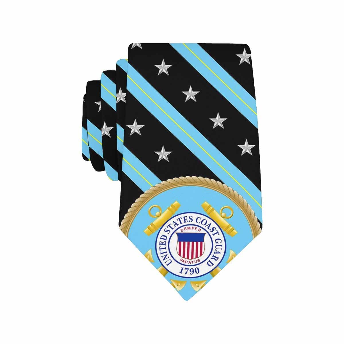 US COast Guard O-7 Officer Classic Necktie (Two Sides)-Necktie-USCG-Officer-Veterans Nation