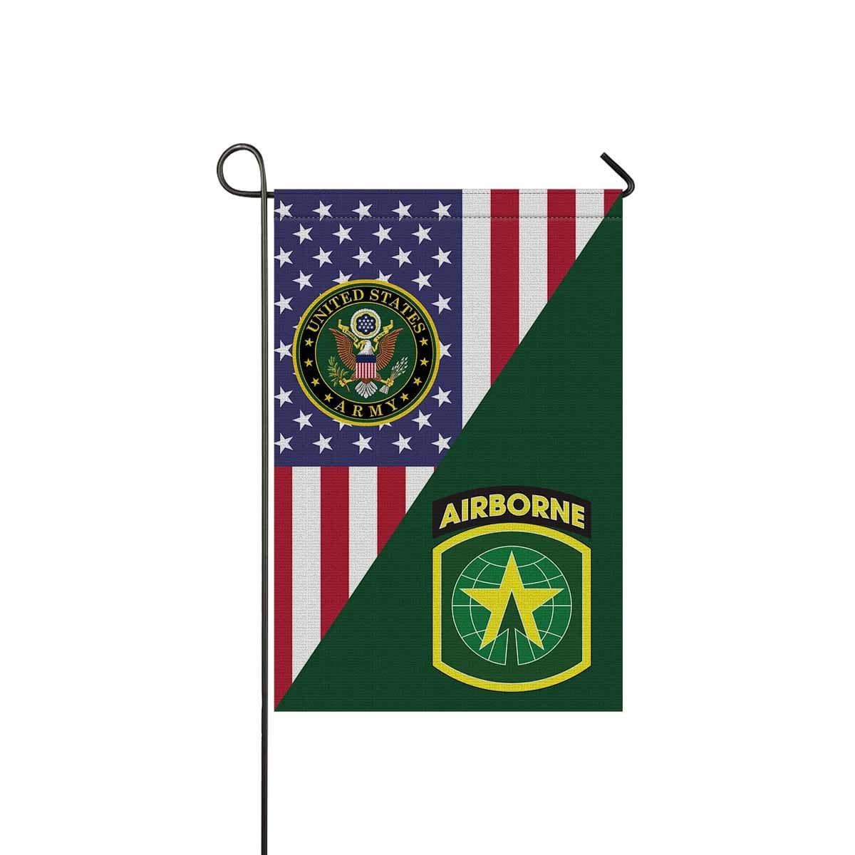 US ARMY 16TH MILITARY POLICE BRIGADE WITH AIRBORNE TAB Garden Flag/Yard Flag 12 inches x 18 inches Twin-Side Printing-GDFlag-Army-CSIB-Veterans Nation