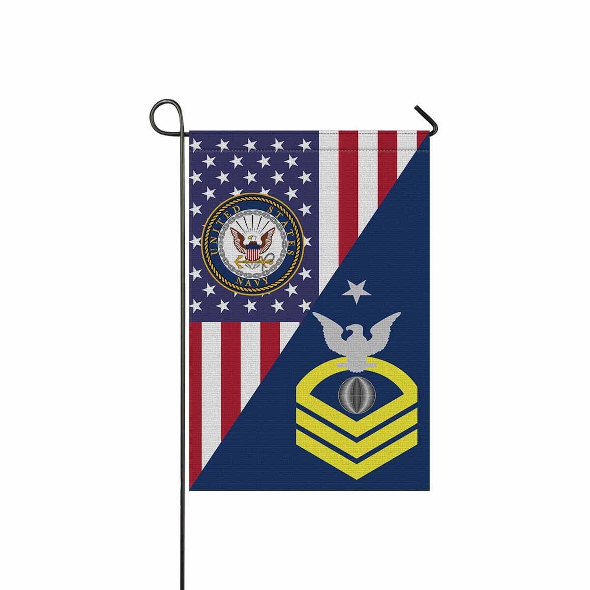 U.S Navy Electrician's mate Navy EM E-8 SCPO Senior Chief Petty Officer Garden Flag/Yard Flag 12 inches x 18 inches Twin-Side Printing-GDFlag-Navy-Rating-Veterans Nation