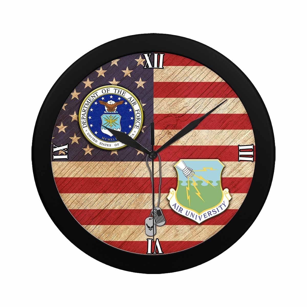 US Air Force Air University Wall Clock-WallClocks-USAF-Shield-Veterans Nation