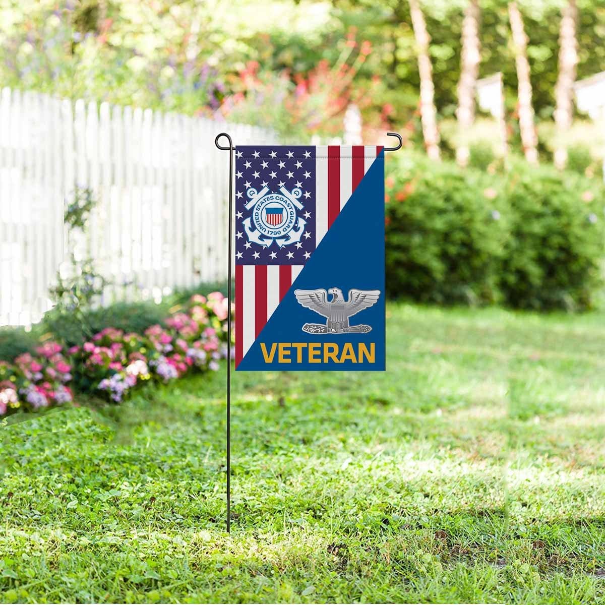 US Coast Guard O-6 Captain O6 CAPT Senior Officer Ranks Veteran Garden Flag 12'' x 18'' Twin-Side Printing-Garden Flag-Veterans Nation