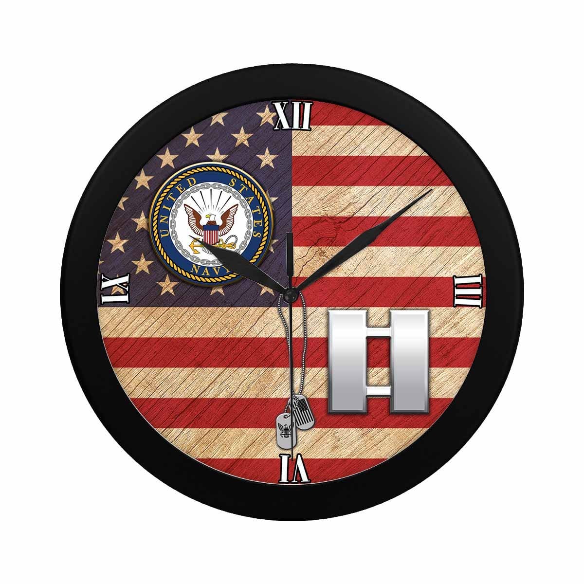 US Navy O-3 Lieutenant O3 LT Junior Officer Wall Clock-WallClocks-Navy-Officer-Veterans Nation